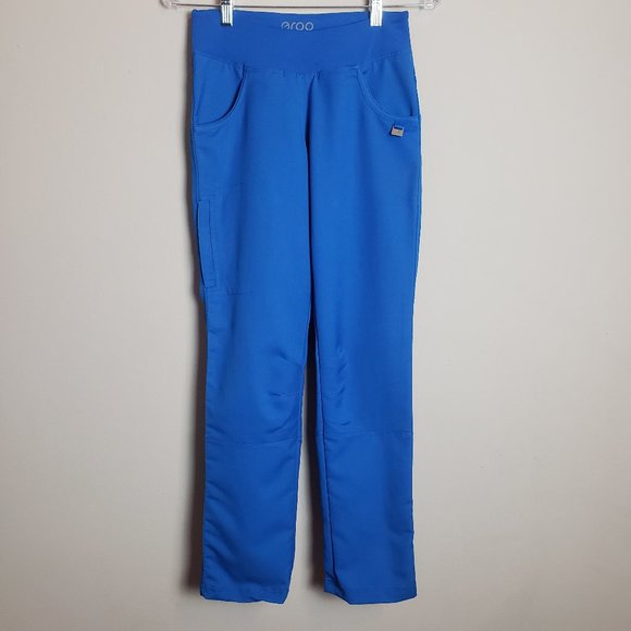 Ergo by Life Threads Royal Blue Slim Leg Scrub Pants XS Tall - Picture 1 of 8